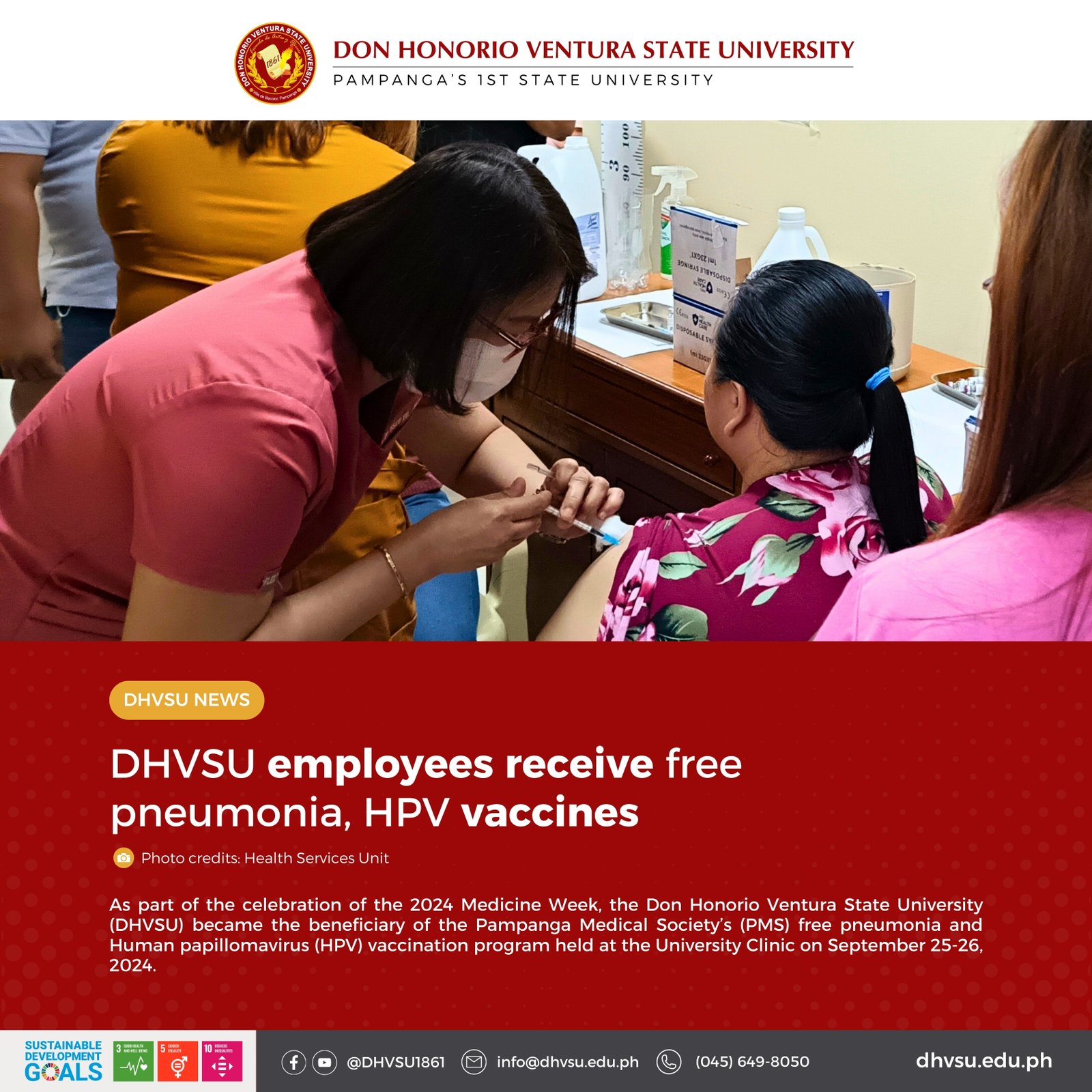 09262024 DHVSU employees receive free pneumonia HPV vaccines