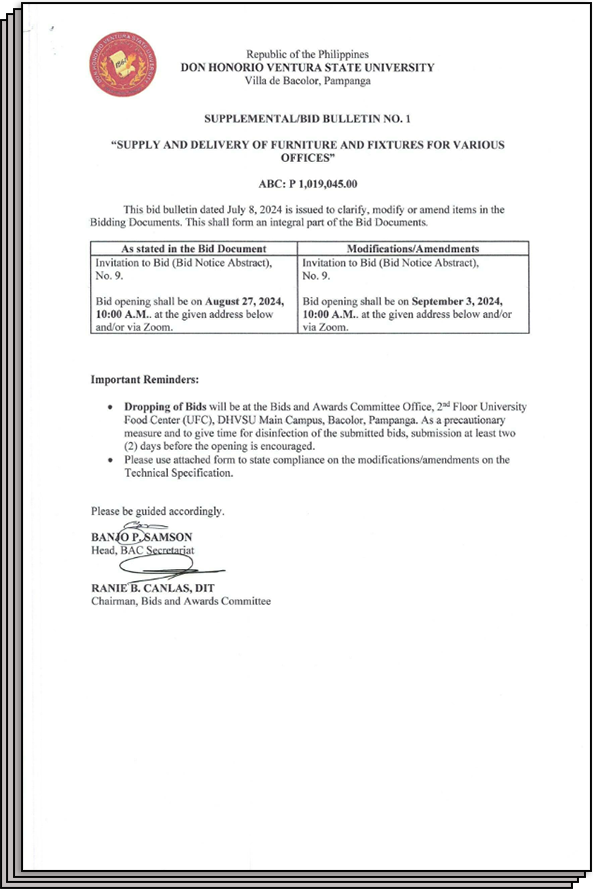 Bid Bulletin Furniture and Fixtures Various Offices 20240828 thumbnail