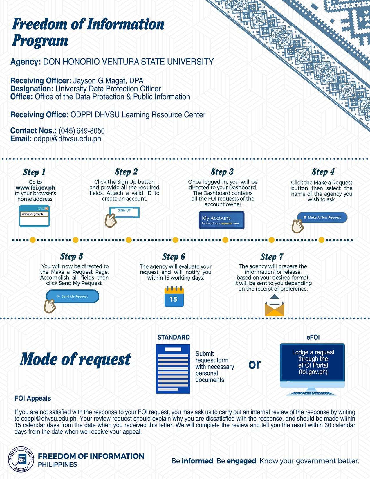 One page FOI Manual DHVSU